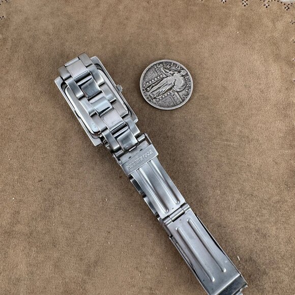 Vintage Kenneth Cole All Stainless Steel Blue Sunburst Dial Silver Accents - Picture 6 of 7